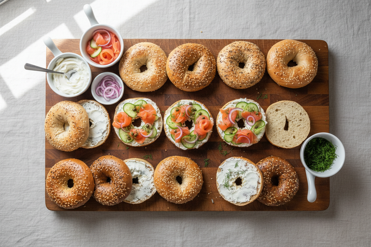 Bagel sharing platter, Art Café Oxford